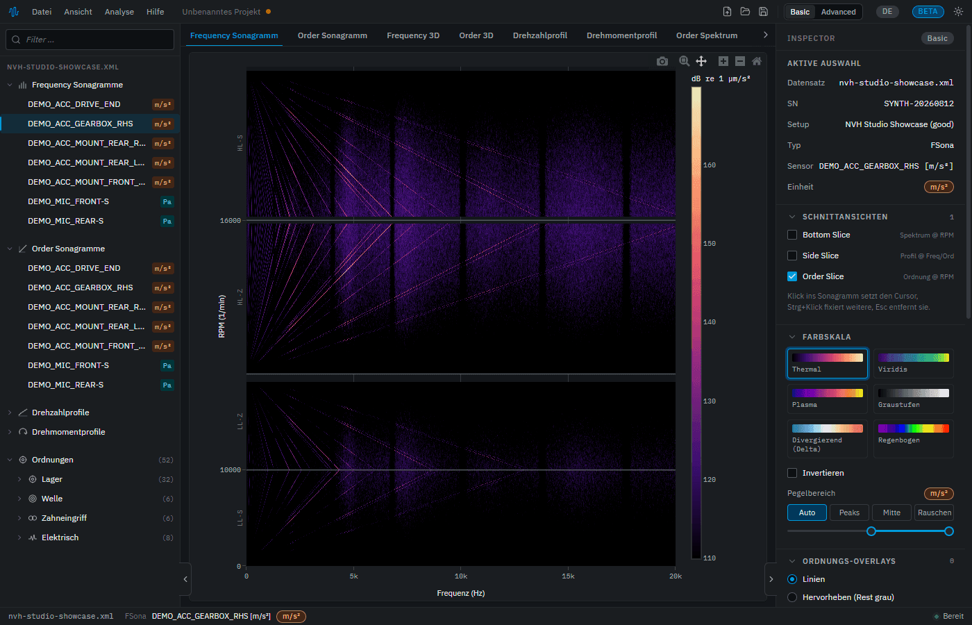 Screenshot – Frequenz-Sonagramm